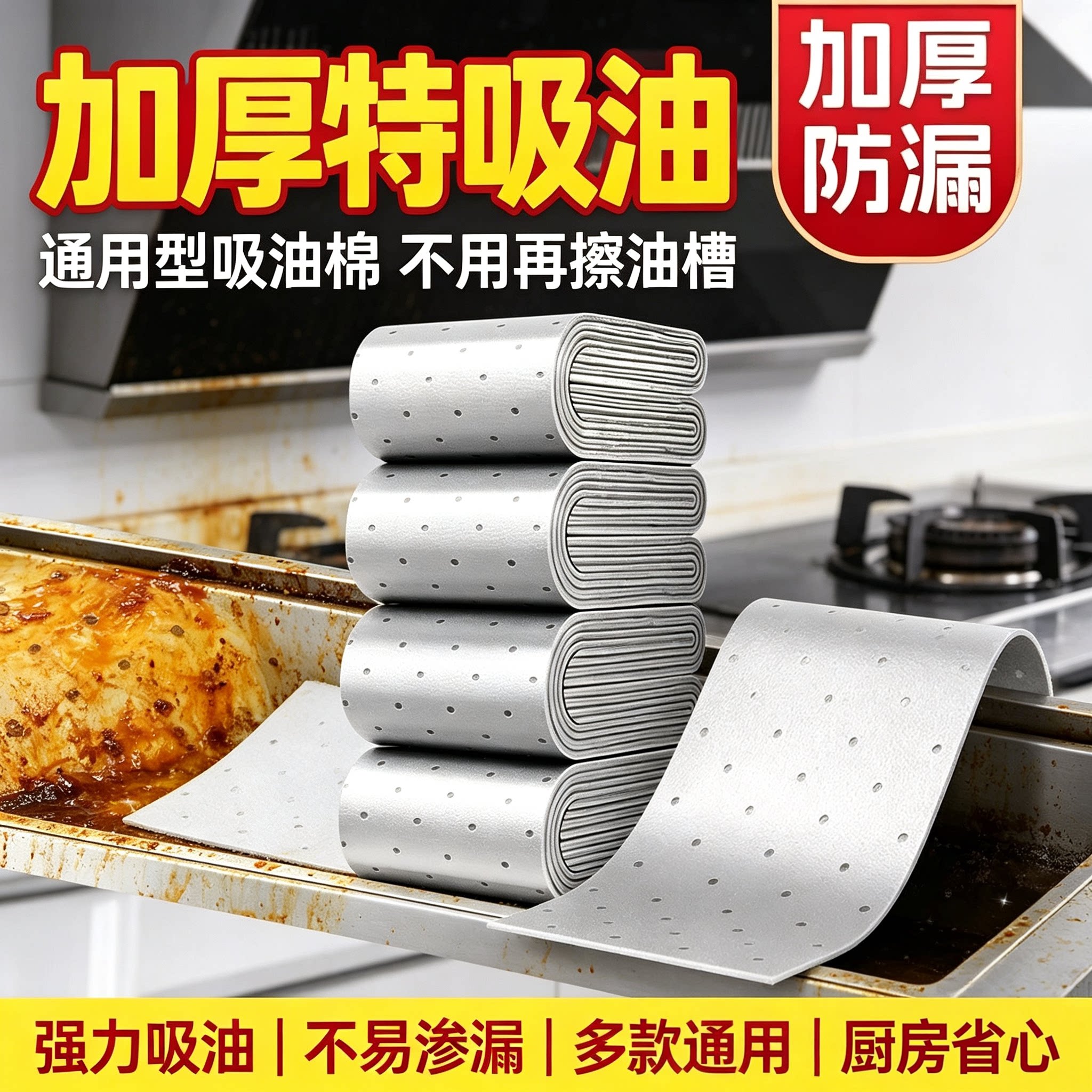 加厚款灰膜抽油烟机吸油棉阻燃通用吸油棉一次性免洗家用ZY