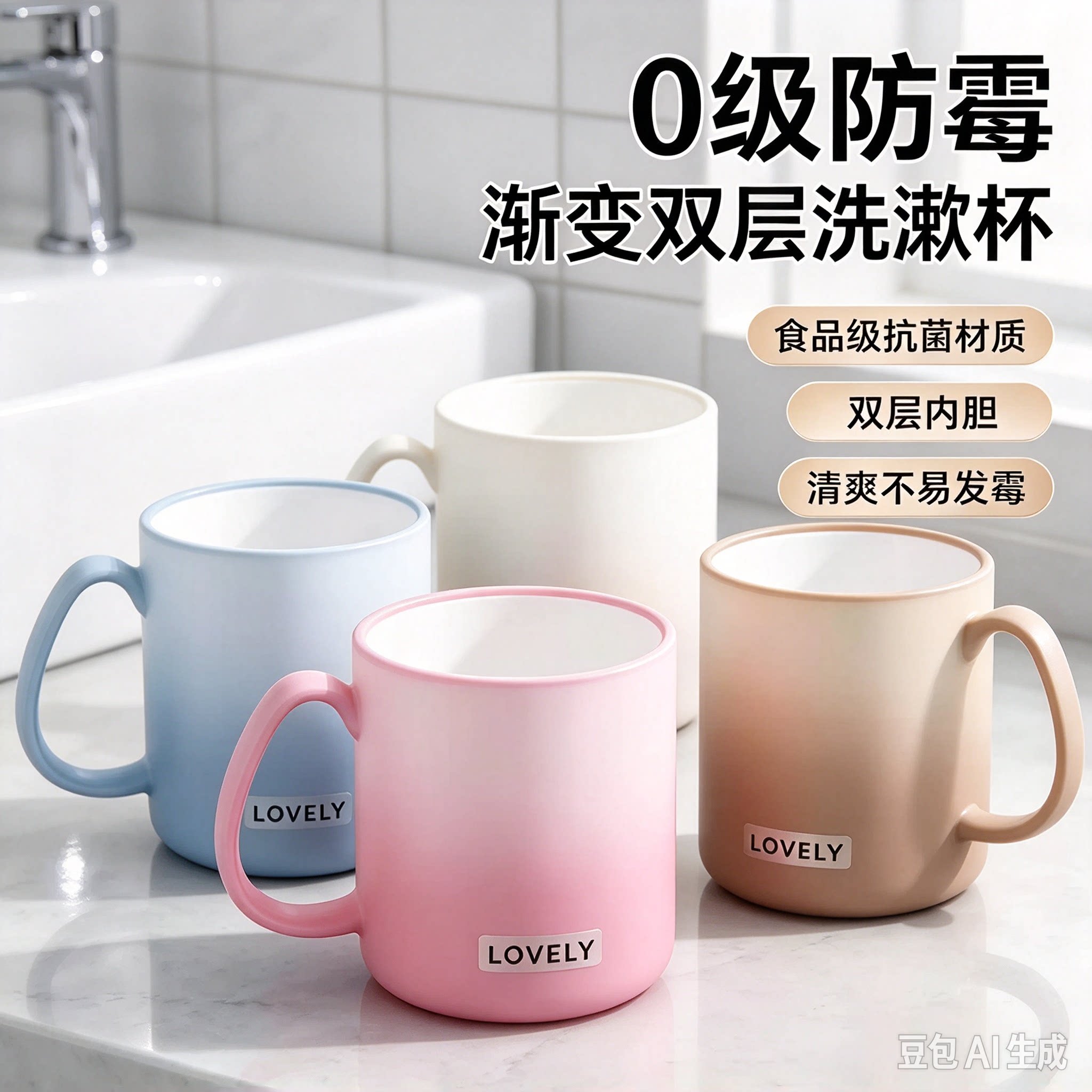 2026新款抗菌防霉漱口杯家用情侣学生加厚防摔刷牙杯洗漱杯YY2
