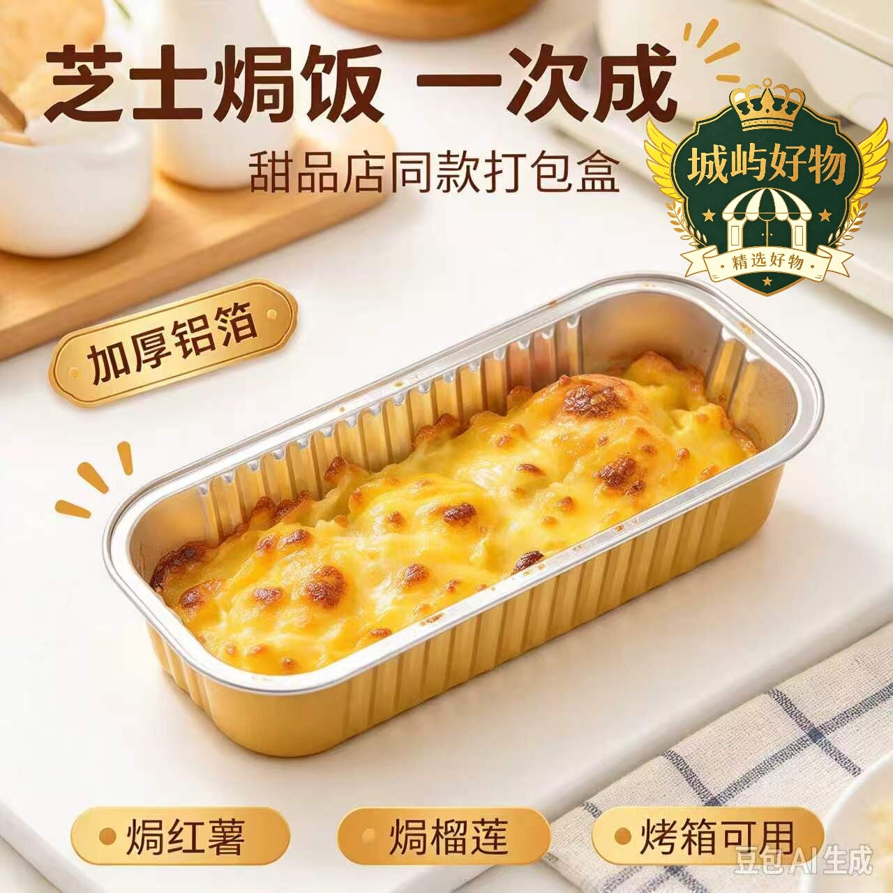 空气炸锅锡纸盒长方形家用烤箱烤榴莲盒烧烤铝箔盒蛋糕模具食品JC