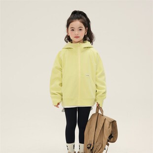 沫沫童装春装女童外套2024春秋新款连帽卫衣开衫儿童女春季款春款