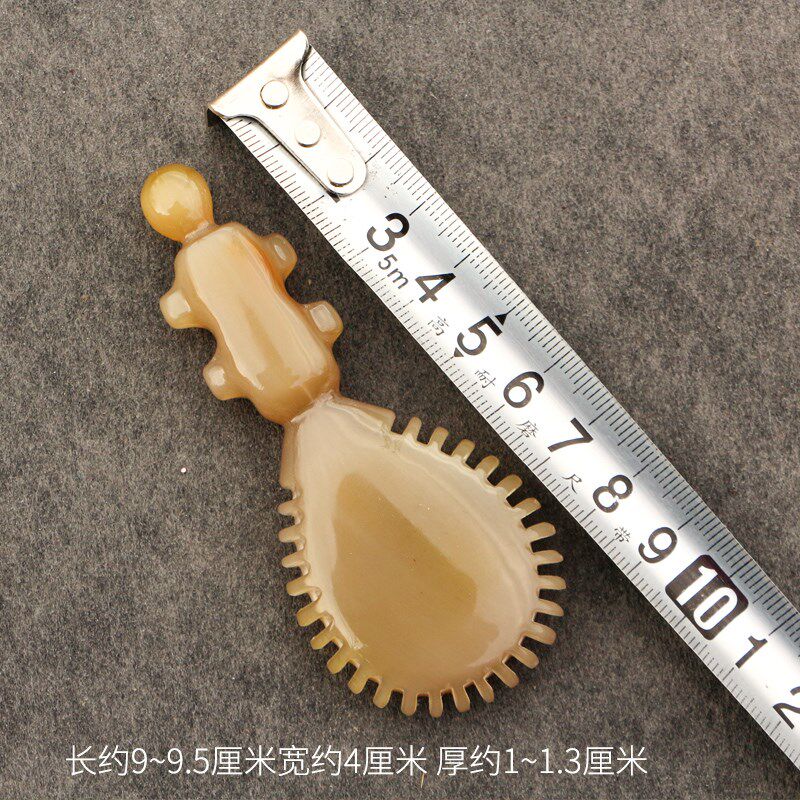天然牛角美容脸刷脸梳面部美容刮痧安抚小工具拨筋点穴棒长9CM