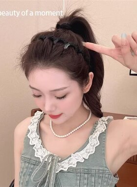 带齿波浪发箍浏海碎发整理神器发夹女2024M新款增高颅顶不勒头发