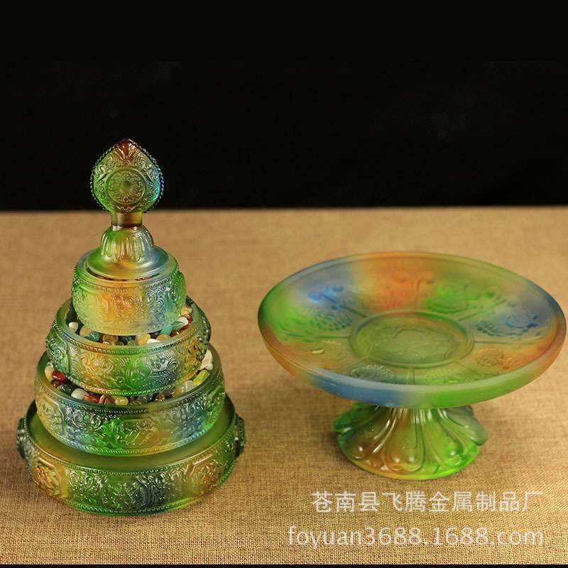 密宗法器藏传用品古法琉璃修法曼扎盘曼达盘曼茶罗供盘大号