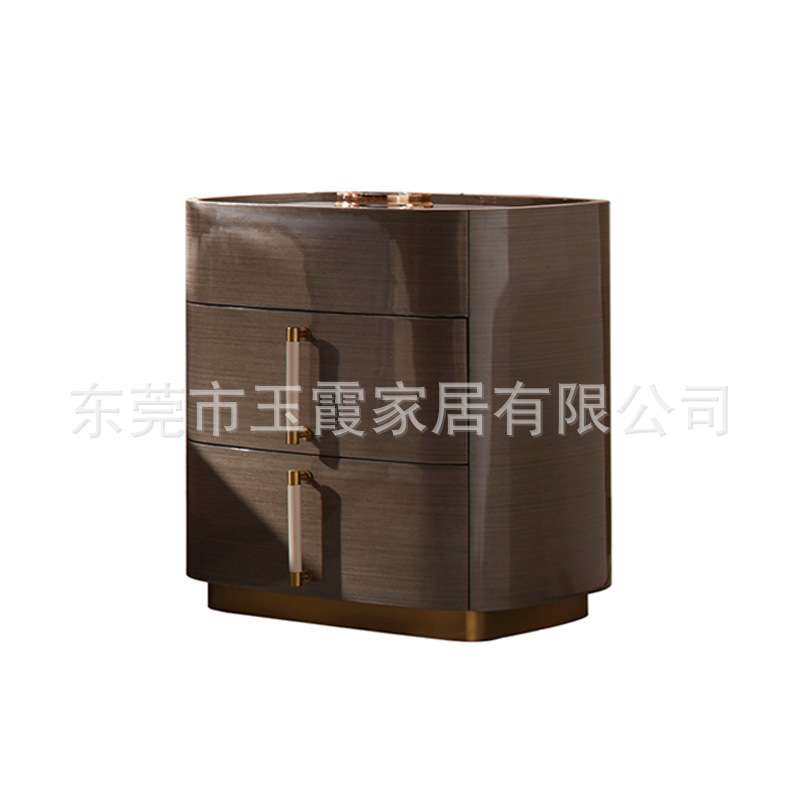 简约轻奢床头柜储物柜沙发边柜卧室收纳柜子小型样板房设计师家具
