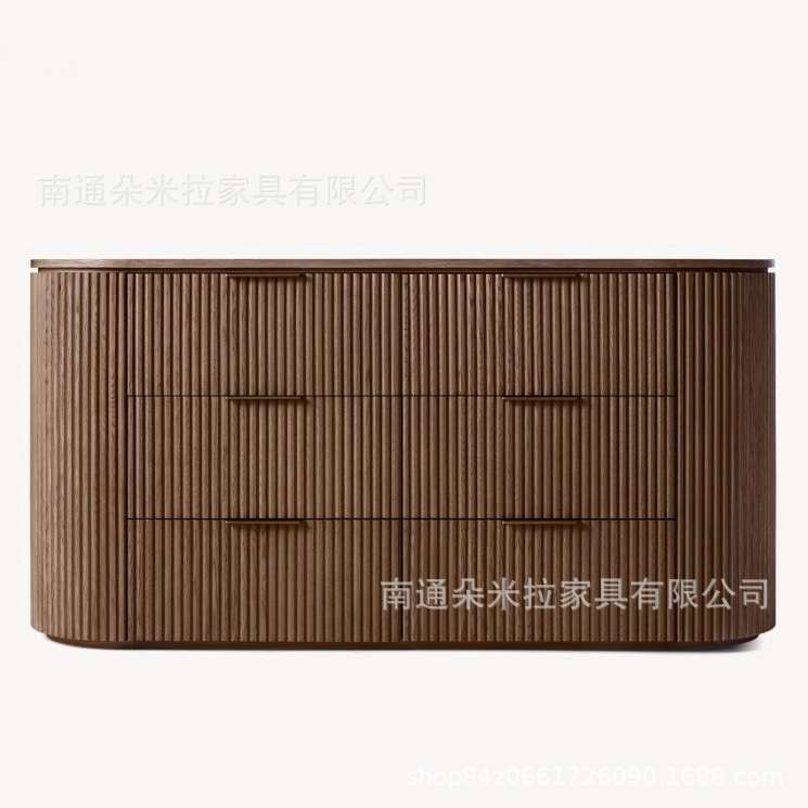 美式家具高端现代简约实木斗柜门厅入户装饰柜复古卧室隔断边柜