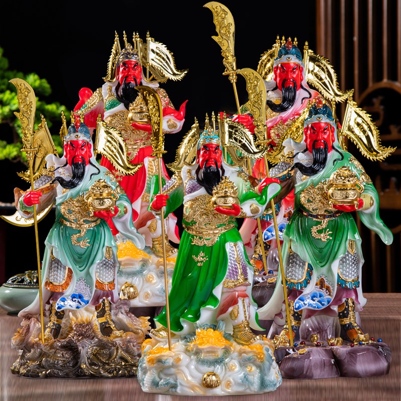 汉白玉横刀立刀关公佛像居家供奉工艺品摆件12寸16寸汉白玉关公像图片