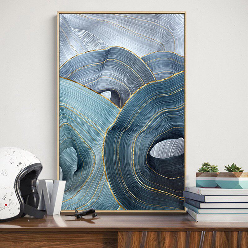 现代简约艺术抽象客厅装饰画金色现代装饰画