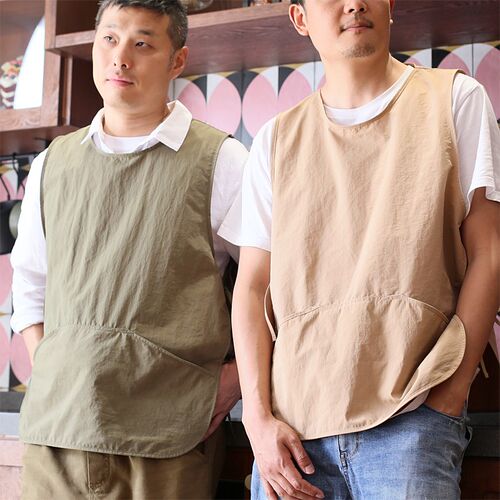 男女防水轻薄透气围裙工装马甲耐磨不粘毛工作服户外野炊旅游罩衣