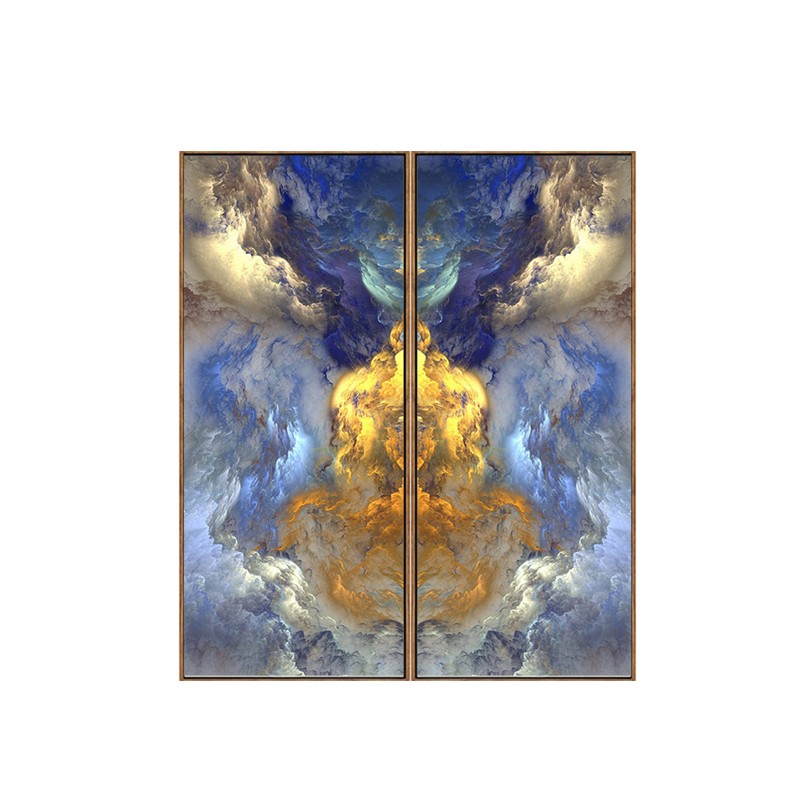 新中式大幅竖版装饰画客厅沙发背景抽象巨幅玄关过道墙画挂画包邮