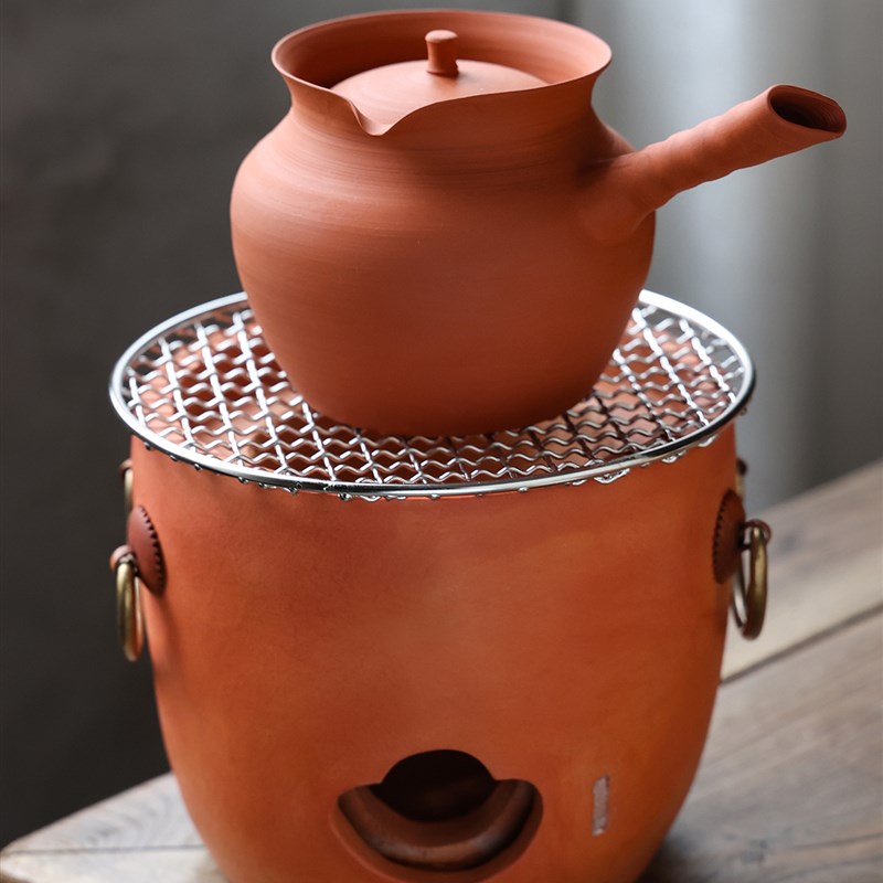 围炉煮茶 纯手童文宋工副榜炉小墩炉 铜耳炭炉红泥煮茶炉碳炉砂铫