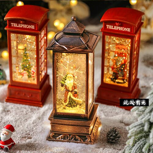 圣诞飘雪音乐盒八音盒女生摆件夜灯生日礼物儿童小公主水晶球火车