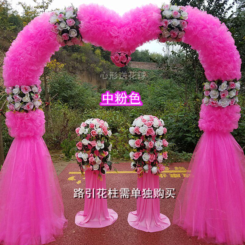新款婚庆道具花拱门绢花拱门拱门花架成品花门幸福门店庆开业拱门
