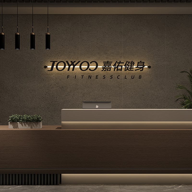 公司前台招牌背景墙工作室门牌logo形象墙广告铁艺立体发光字定做