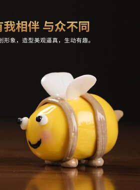 东方泥土《勤劳》纯手工创意蜜蜂小动物摆件居家办公室桌面装饰品