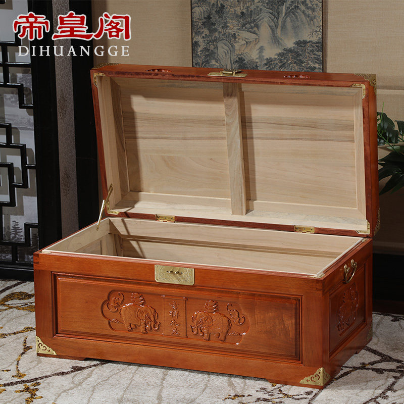 香樟木箱子招财进宝雕花衣箱储物收纳藏箱字画书画箱婚嫁箱子衣箱