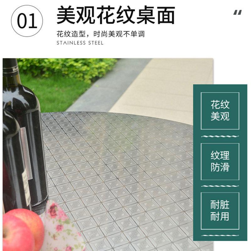 不锈钢圆桌可折叠加厚家用台面吃饭桌简易便捷式桌子饭店圆台餐桌