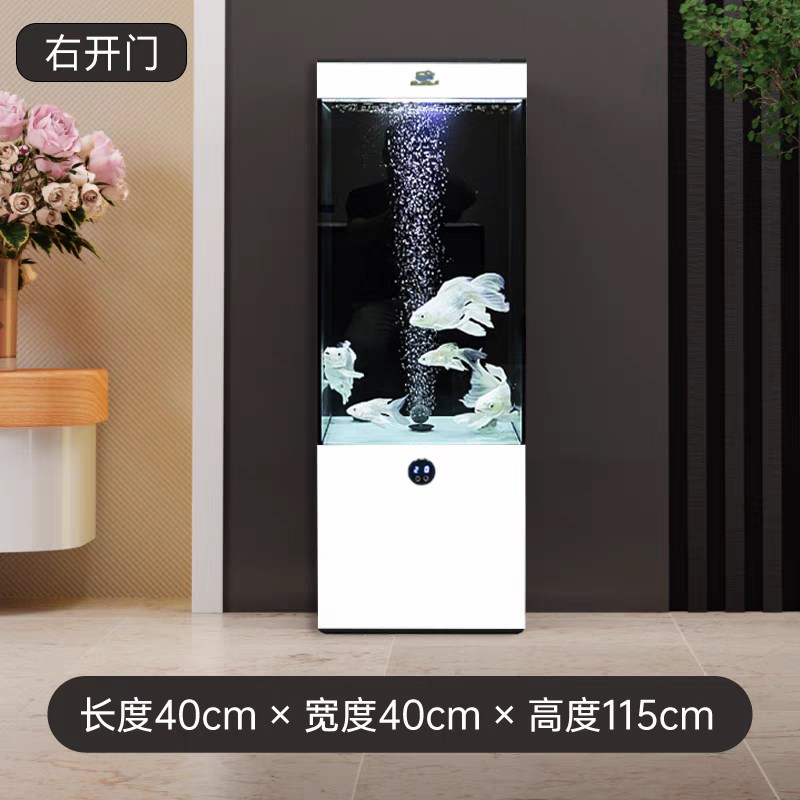 客厅时尚落地款免换水超白玻璃下过滤干湿分离家用养鱼智能鱼缸