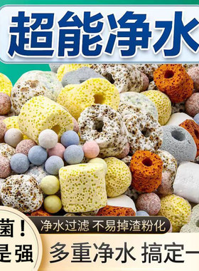 鱼池过滤材料鱼缸珊瑚骨火山石陶瓷环细菌屋活性炭生化球全套滤材