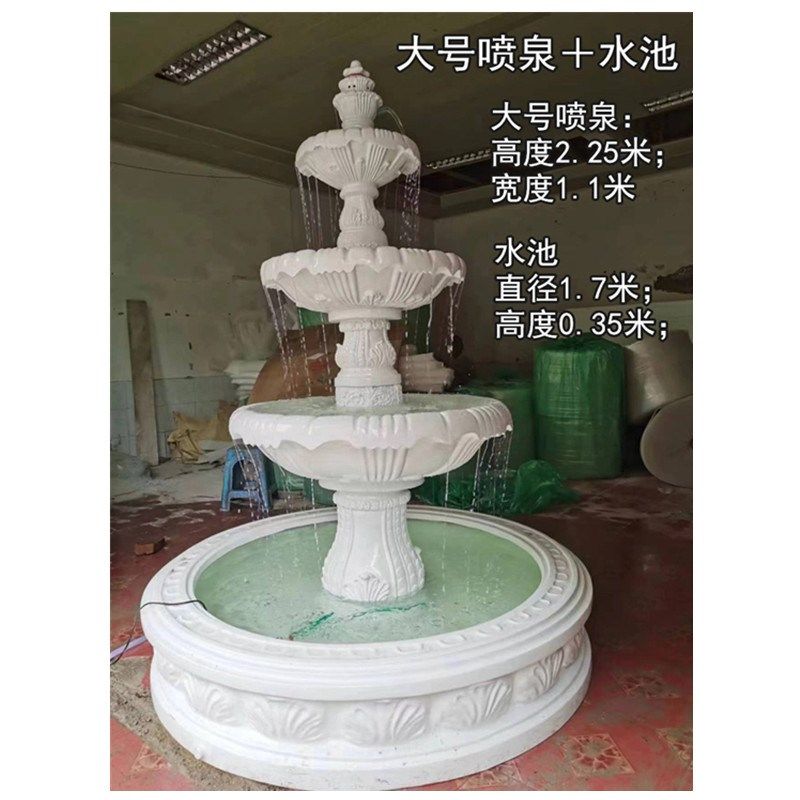 婚礼堂流水喷泉水池天使雕塑室内装饰婚庆道具影楼拍照摆件许愿池