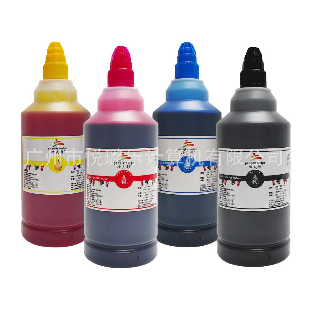 功夫彩染料墨水WF5390/5890兼容打印机填充连供墨染料墨水500ml