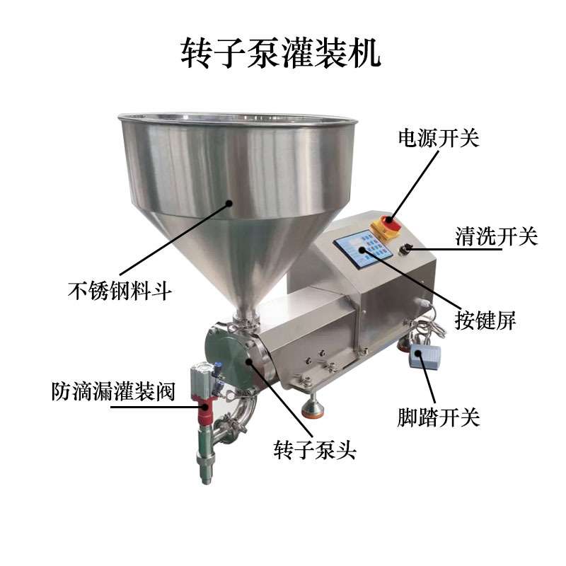小型不锈钢食品灌装机火锅料蜂蜜涂料伺服转子泵灌装机量大优惠