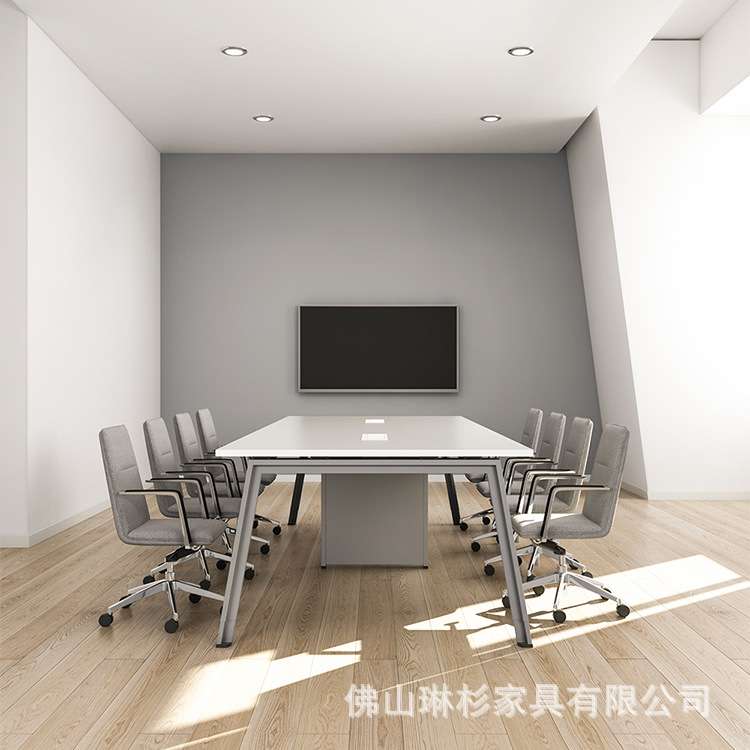 DOIT会议台杜特板式会议桌子钢木结构会议台带上线脚八字脚会议台