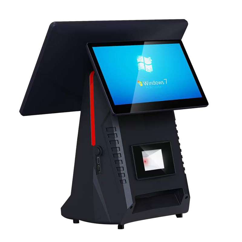 快消便利店商用结算设备58mm/80mm热敏打印PC双屏台式收银一体机