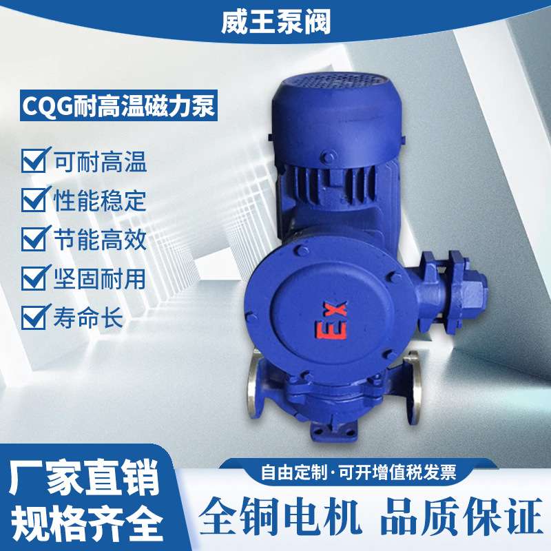 厂家直销不锈钢立式管道化工泵CQG80-100L无泄漏耐腐蚀磁力泵