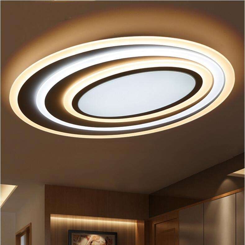 LED吸顶灯 简约现代椭圆形客厅灯三层亚克力酒店家居卧室智能灯具
