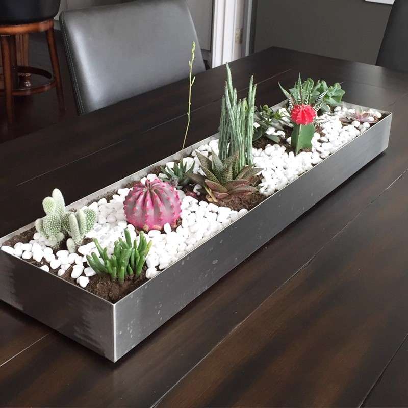 不锈钢花槽简约现代桌面阳台多肉花盆简约现代花箱