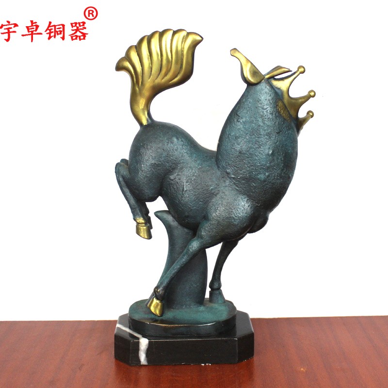 宇卓铜器 纯铜马欧式铜马欧式铜雕办公室黄铜马到成功摆件