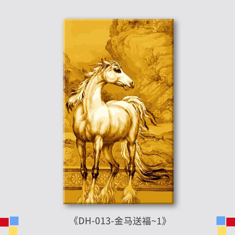 diy数字油画北欧风手绘填色客厅风景象涂色手工填充油彩画装饰画