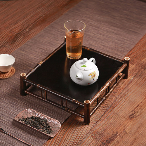 斑竹干泡台茶盘 全竹制茶道茶具收纳盘茶托盘 茶棚壶承茶杯架杯托