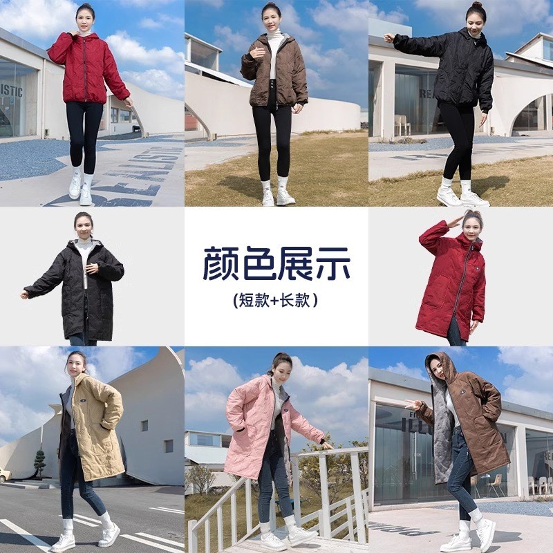 冬季防水加绒加厚罩衣大人厨房做饭干活长袖围裙男女士工作服外套