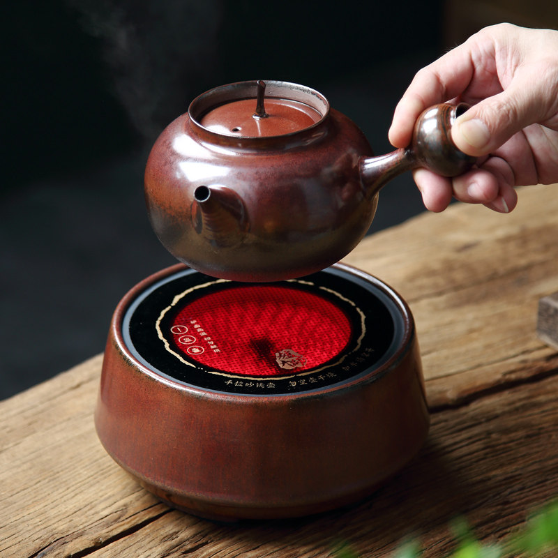 家用窑变煮茶壶 紫砂陶壶手拉砂铫壶 电陶炉煮茶器泡茶烧水煮茶炉