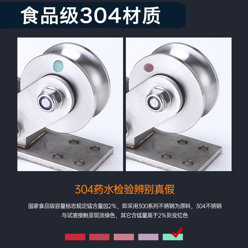 不锈钢轴承轨道重型定滑轮双轮铁艺铝艺U型V型H型平移槽钢滑轮