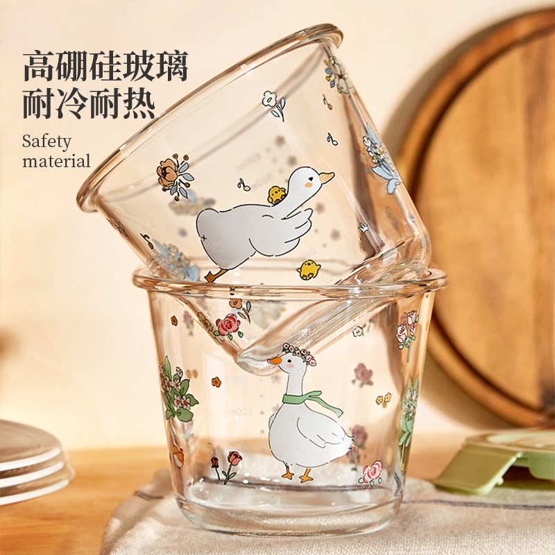 可爱玻璃汤碗保鲜盒微波炉加热带饭餐盒便携酸奶燕麦碗水果便当盒