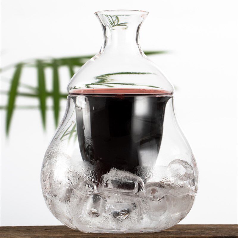 新款欧式迷你冰镇醒酒器冰酒壶威士忌冰镇分酒器西餐厅红酒一人壶