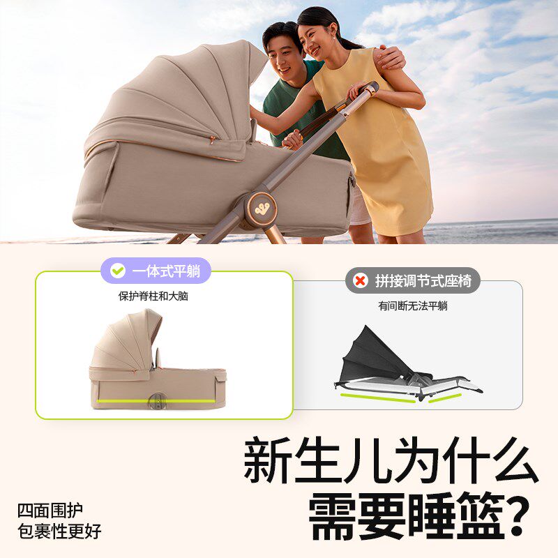 唯乐宝新生婴儿推车双向高景观可坐可躺折叠轻便遛娃2024新款
