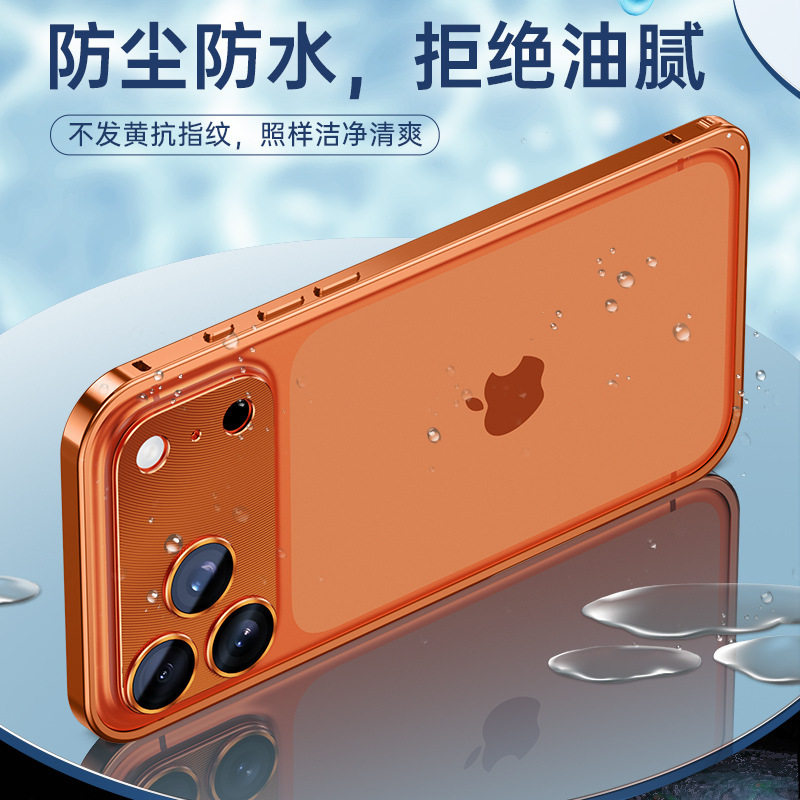 适用iPhone17/16/15/4/13/12苹果金属边框手机壳+镜头保护三星s25us24防摔