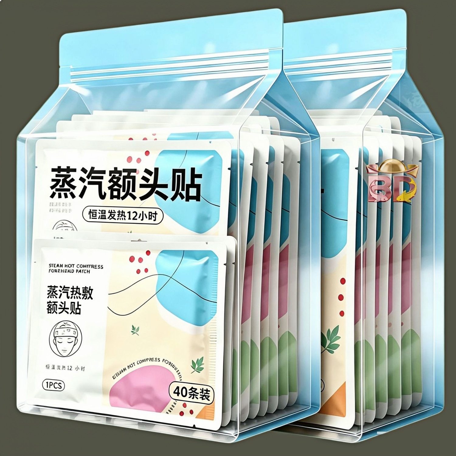 暖额头热敷贴蒸汽自发热艾草温灸暖身贴护肩颈舒缓头部发热贴便携
