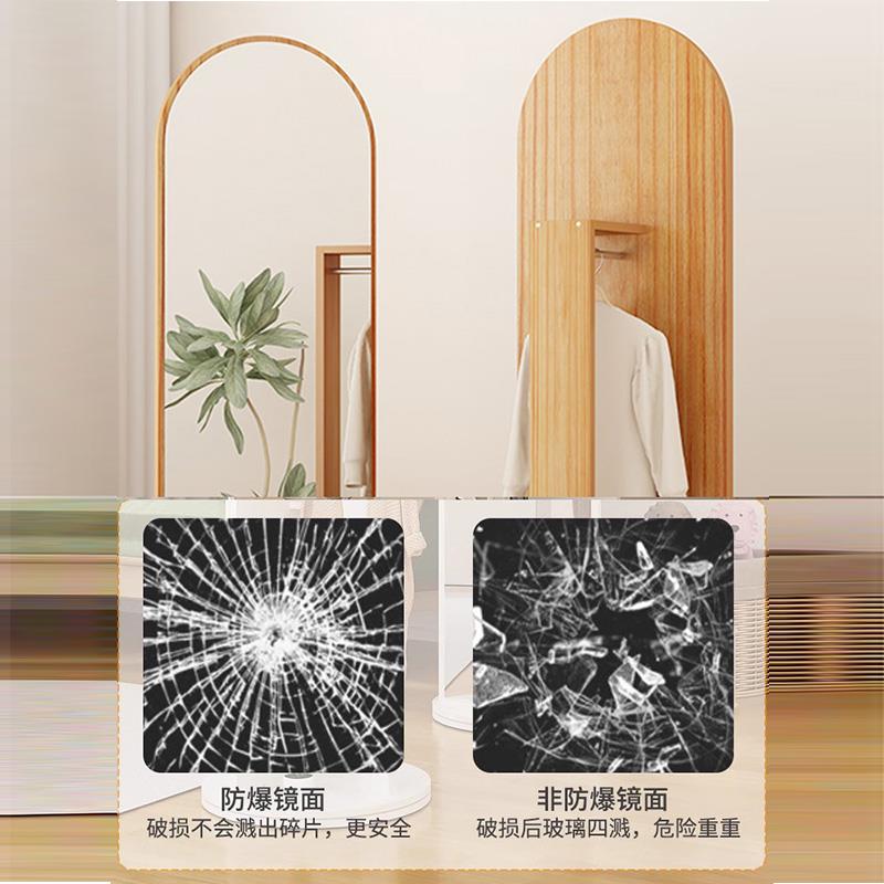 穿衣镜全身落地镜家用女生卧室可旋转带挂衣架一体网红试衣大镜子