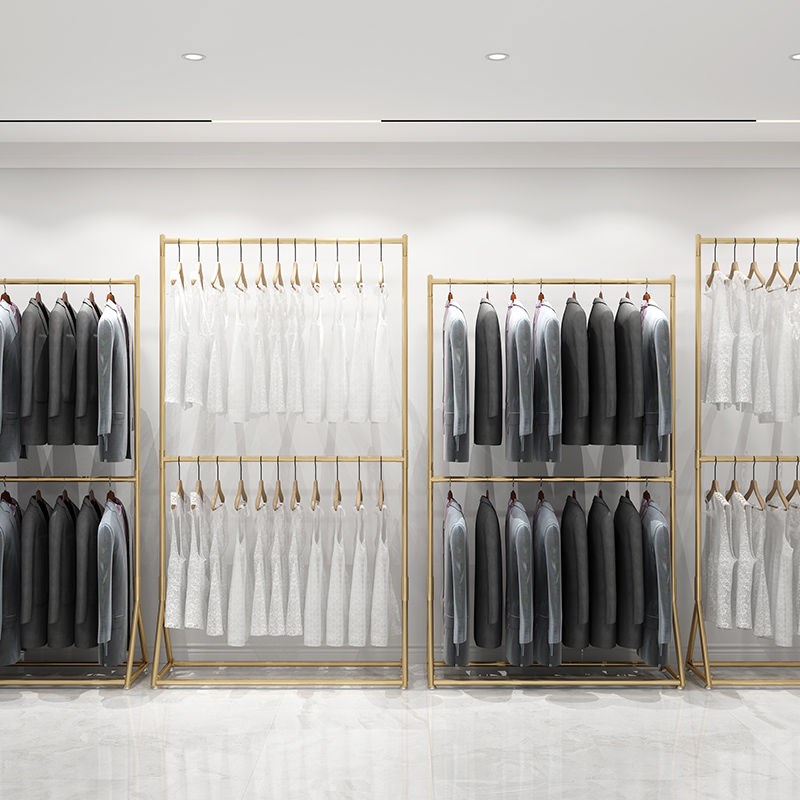男装货架双层西服旗袍礼服落地式摄影楼专用服装架子童装店陈列架