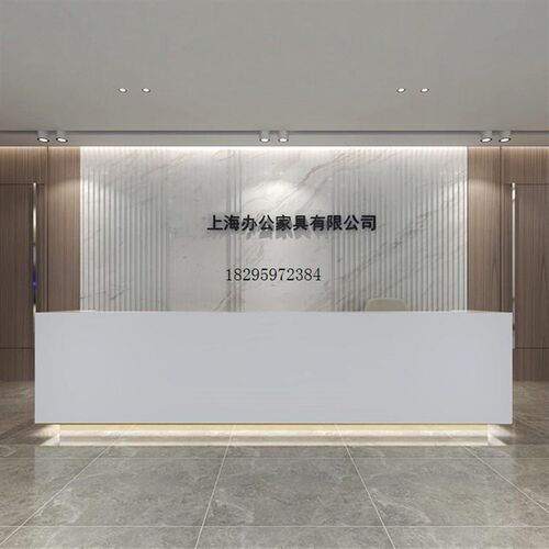 大型公司烤漆前台大理石饰面前台接待台欧式简约石材收银台吧台
