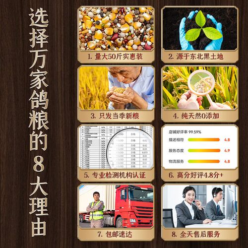 鸽子粮万家营养2号鸽子食粮鸟食信鸽专用有玉米饲料鸽粮50斤包邮