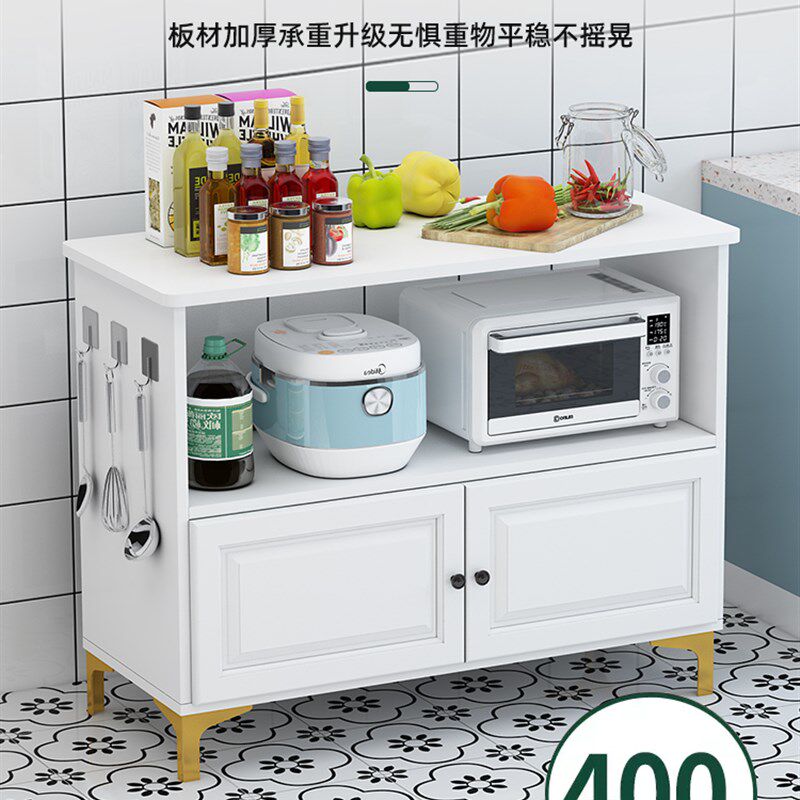 厨房置物架落地多层家用多功能碗柜收纳柜微波炉橱柜备餐台切菜桌