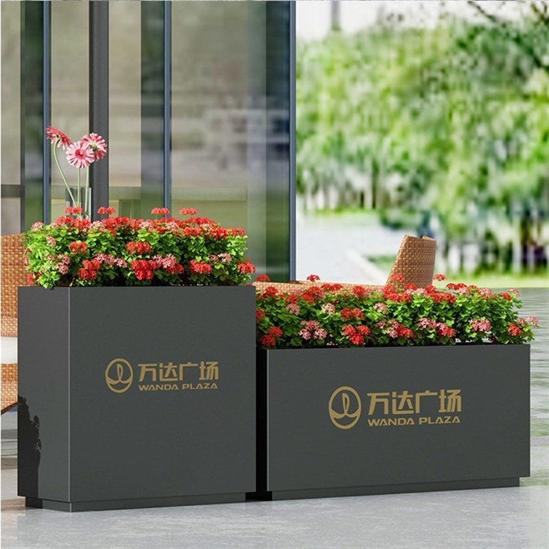 户外铁艺花箱门店餐饮隔断外摆样品屋展示中心广场花坛室外可种植