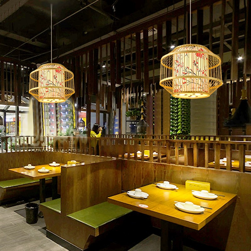 新中式禅意吊灯创意个性卡座火锅饭店大排档民宿复古中式餐饮吊灯