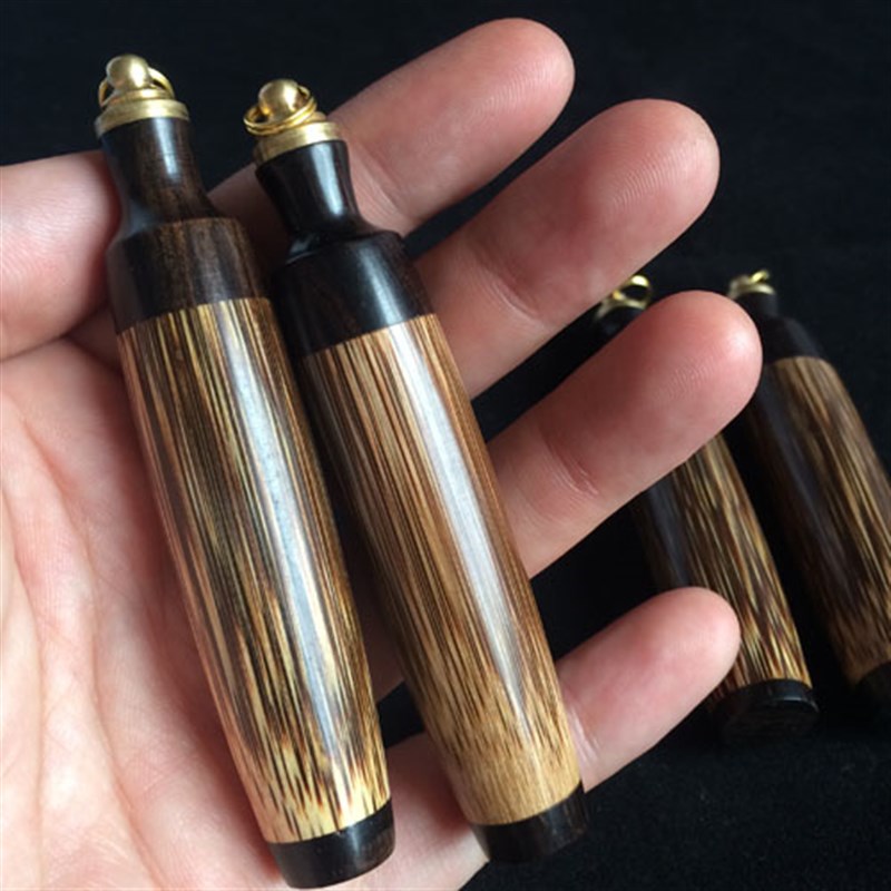 祥令德木质金丝竹乌木紫光檀鼻烟壶观音瓶花瓶烟具文玩把件双十一
