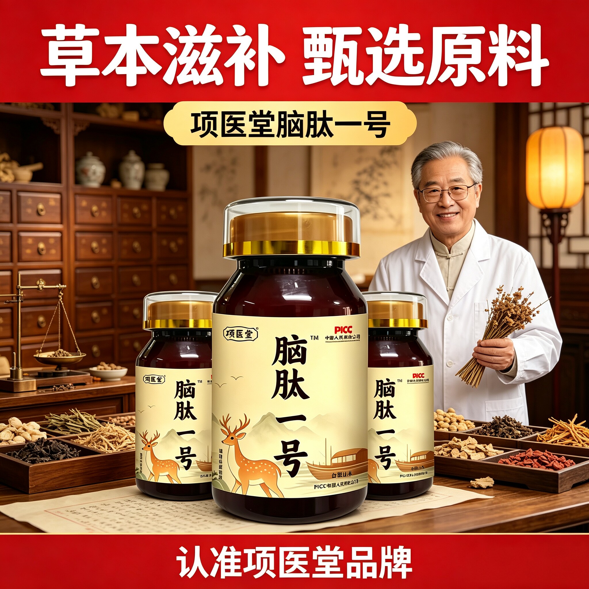 脑肽一号草本滋补瓶装养生食品